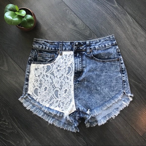 Christian Dior Premium Reworked Denim Lace Shorts - Picture 8 of 9